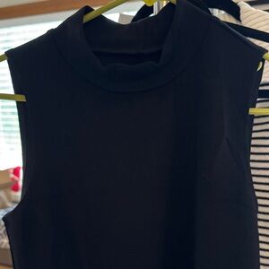 Black Sleeveless Mock Neck Top